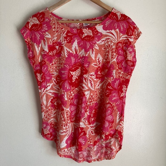 Sigrid Olsen linen floral top - Picture 1 of 5
